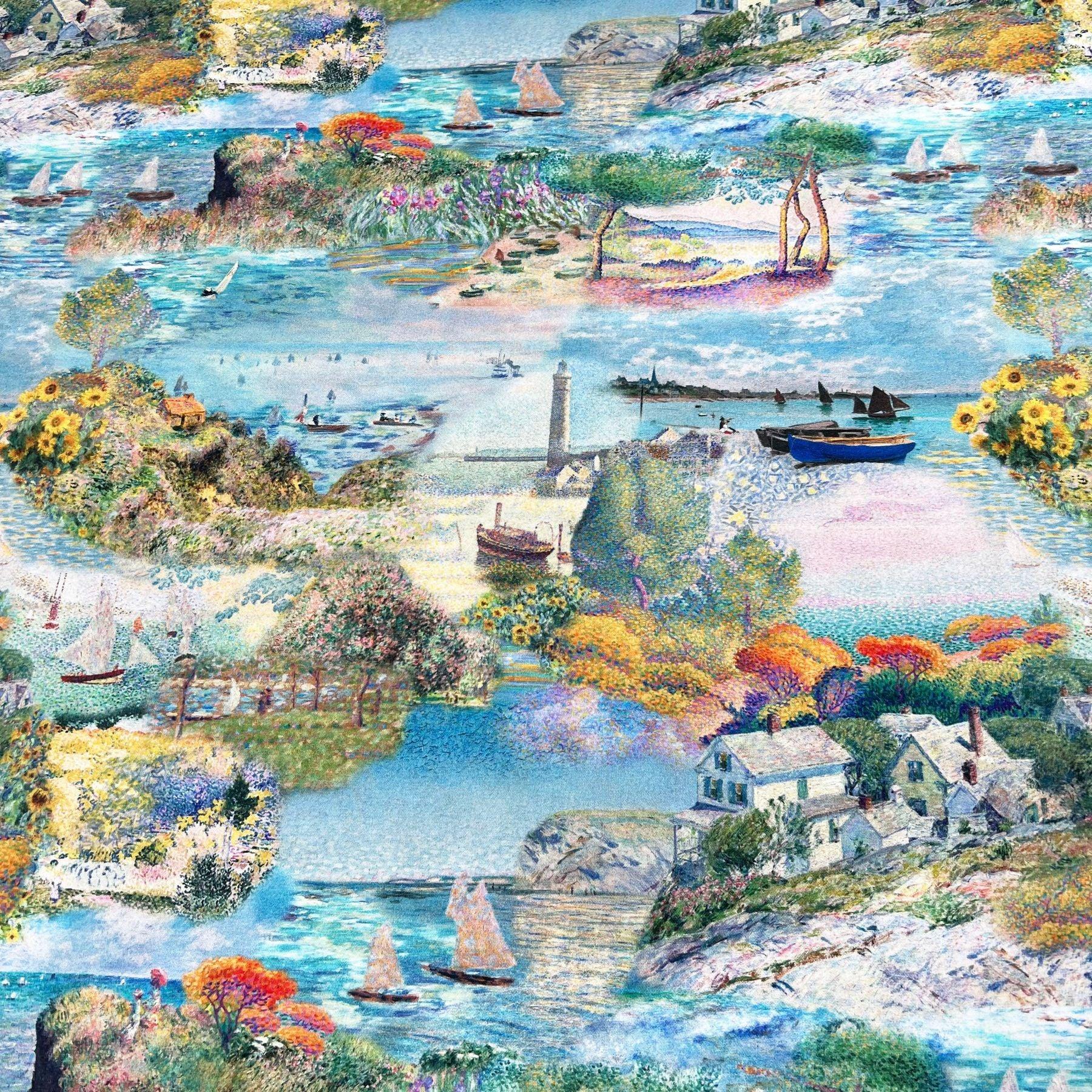 Tissu canvas coton paysage