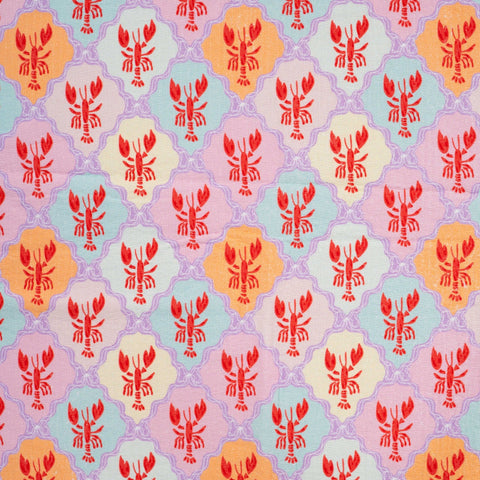 Tissu Coton surpiqué homard