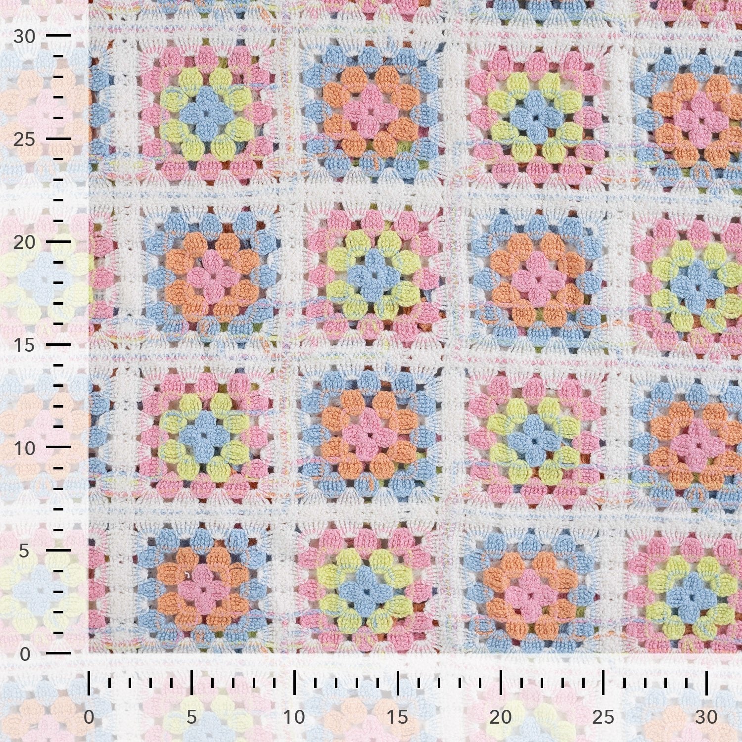 Tissu crochet granny square pastel