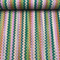Tissu crochet rayures ondulées colorées
