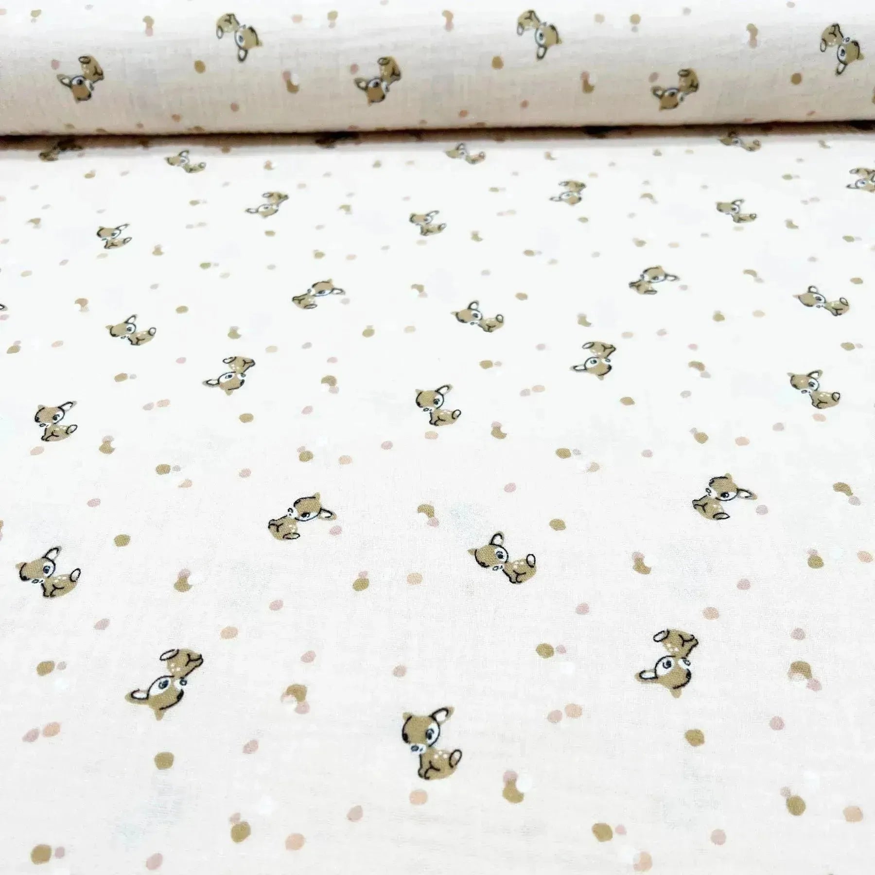 Tissu double gaze bambi beige