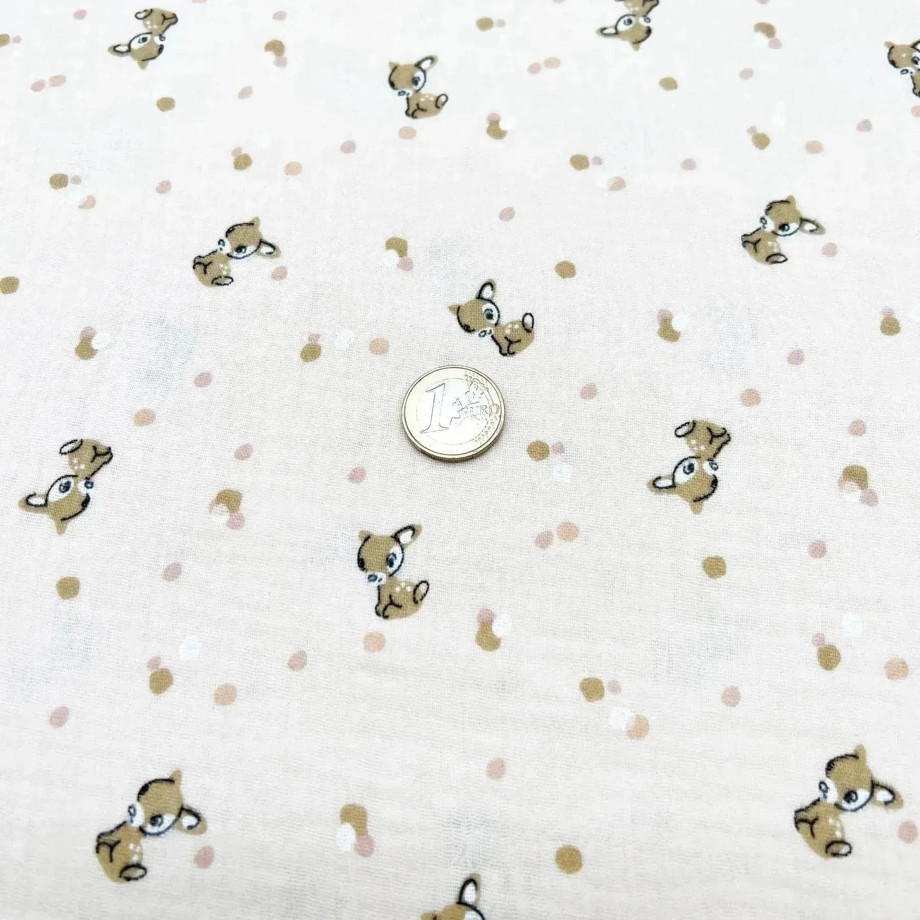 Tissu double gaze bambi beige