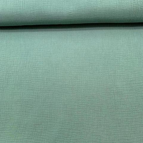 Tissu double gaze bio menthe foncé
