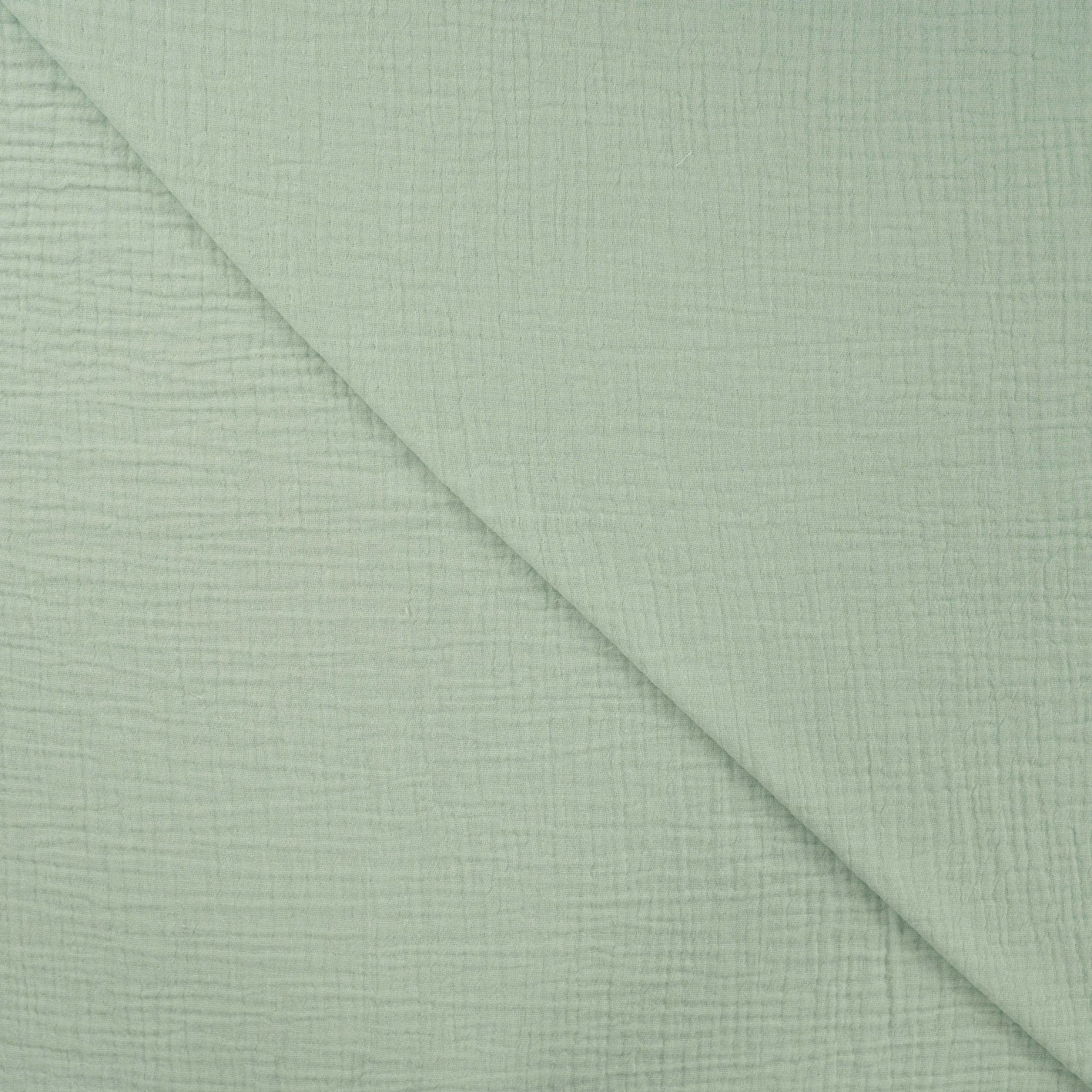Tissu Double Gaze de coton émeraude pastel