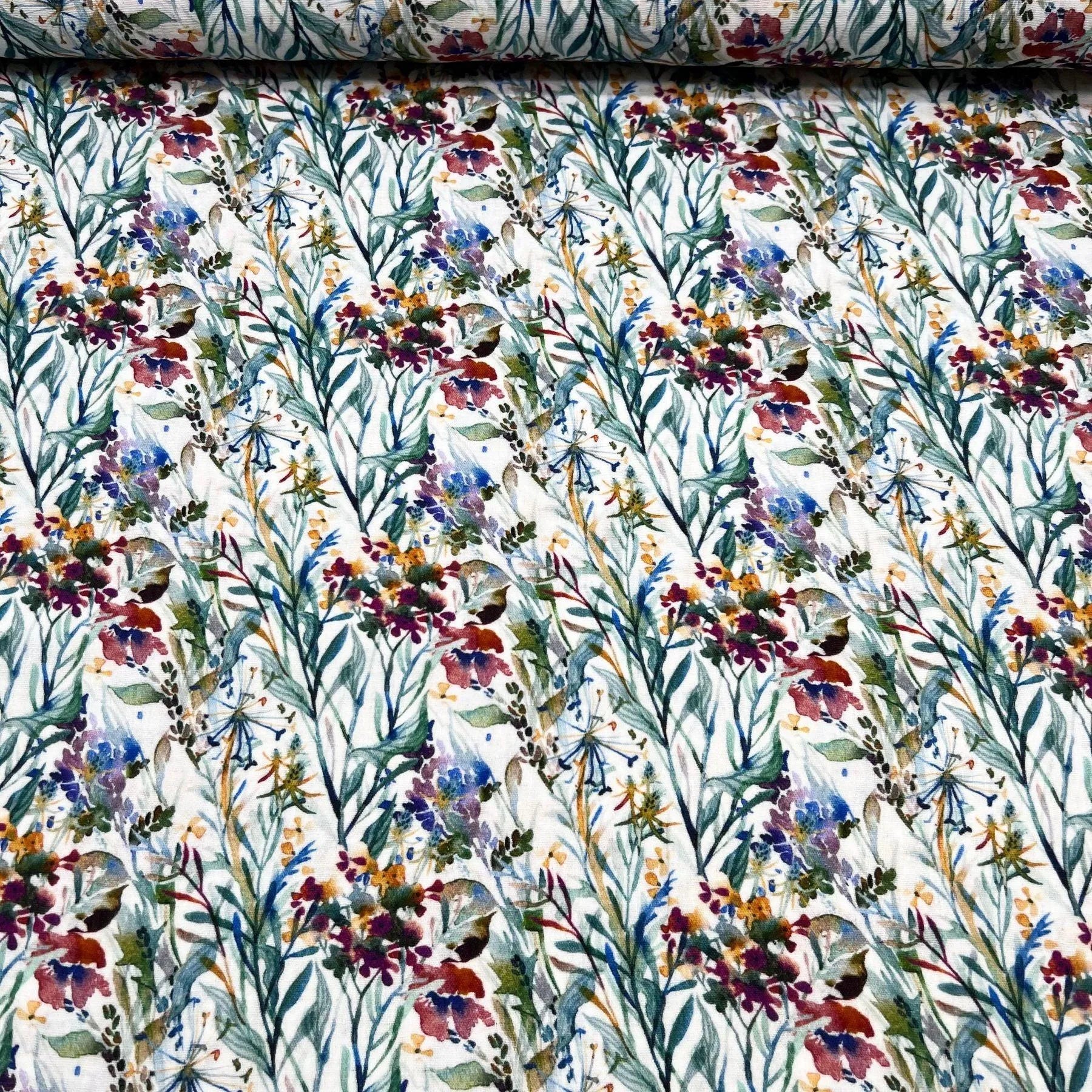 Tissu Double Gaze Fleurs Des Champs Qualité Verotex Made In Europe 