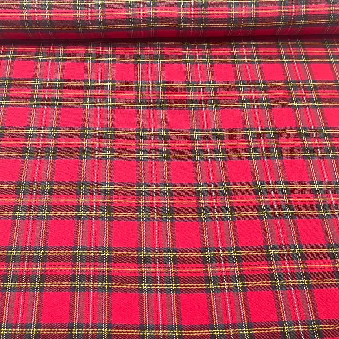 Tissu Flanelle de Coton Tartan Rouge