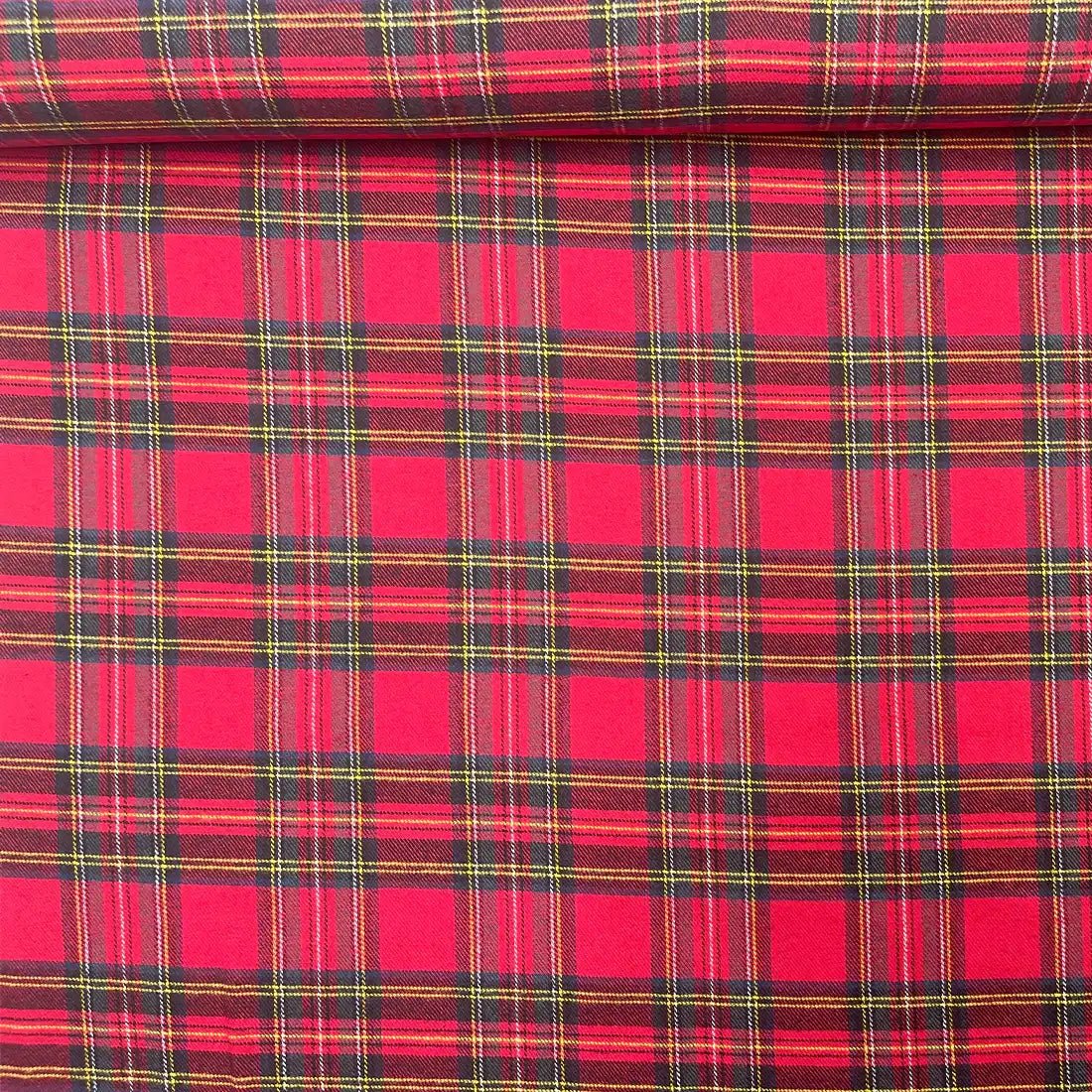 Tissu Flanelle de Coton Tartan Rouge
