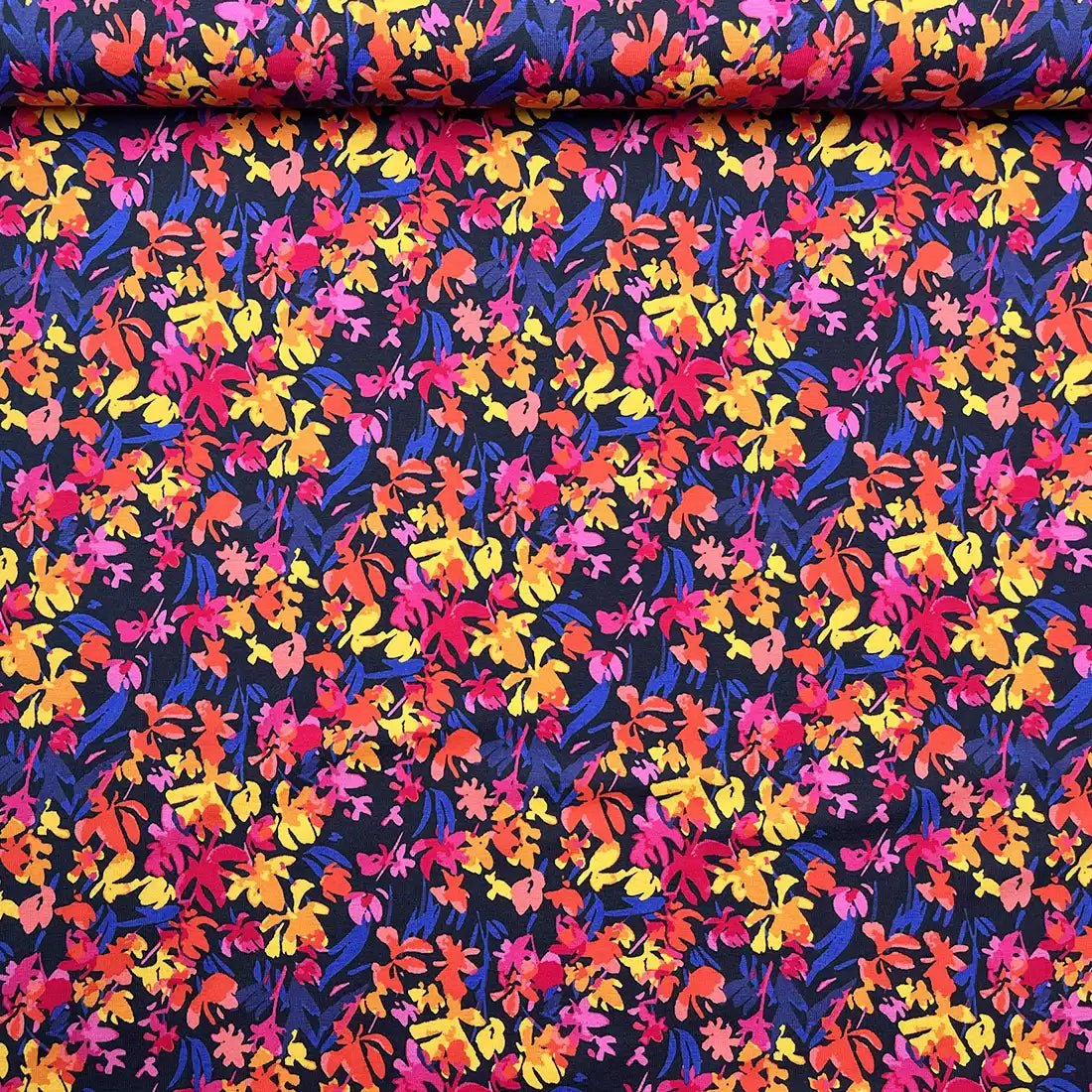 Tissu fleuri multicolore – Fond marine