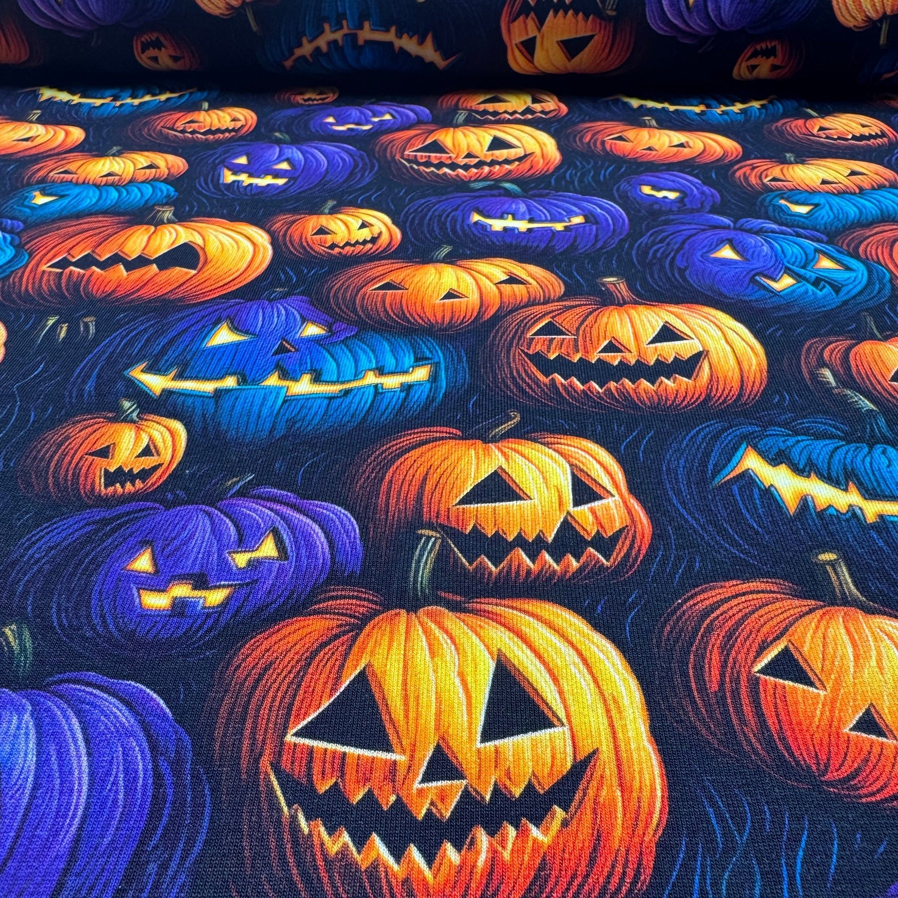 Tissu French Terry Halloween Citrouille