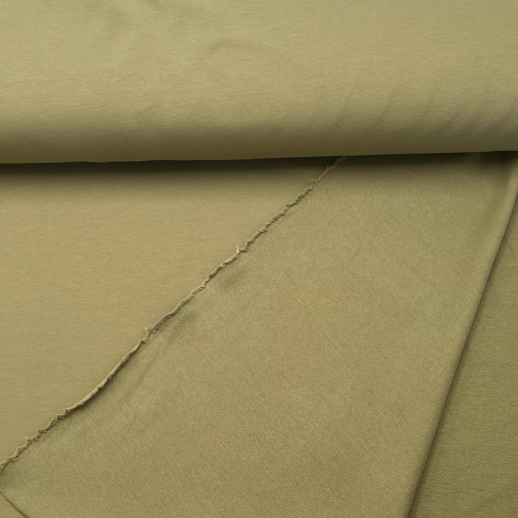Tissu French Terry Kaki Clair