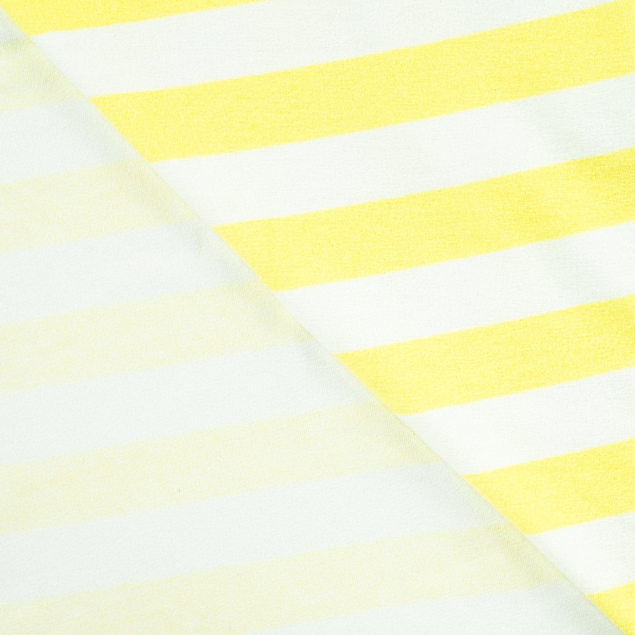 Tissu French Terry micro éponge ligné jaune 