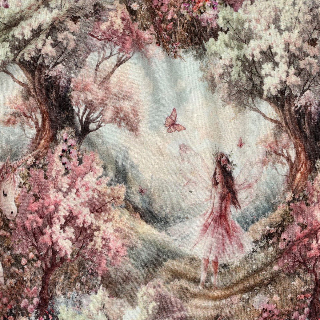 Tissu French Terry secret des licornes