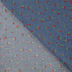 Tissu jean fin à broderie cerise