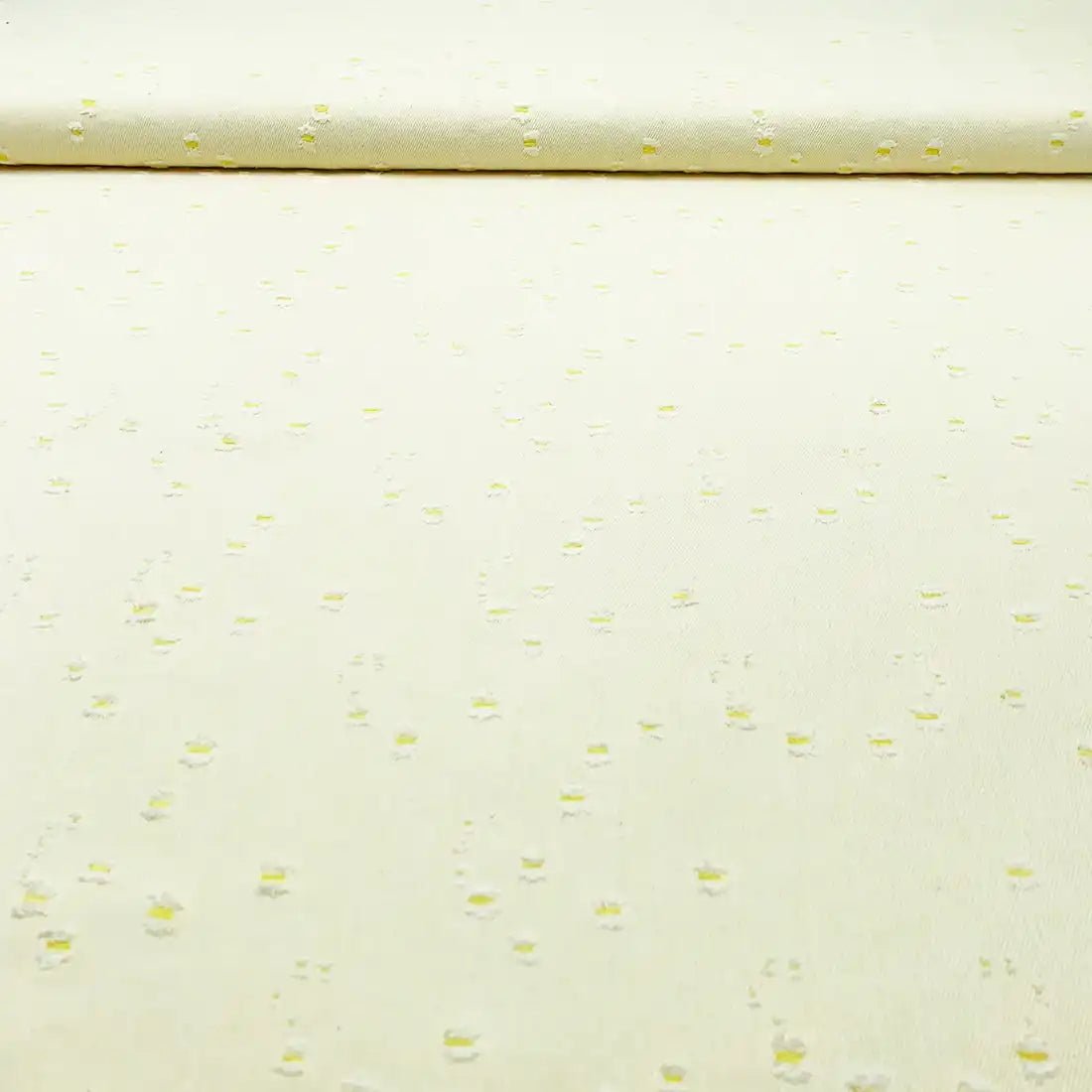 Tissu Jeans de Coton Effiloché Jaune