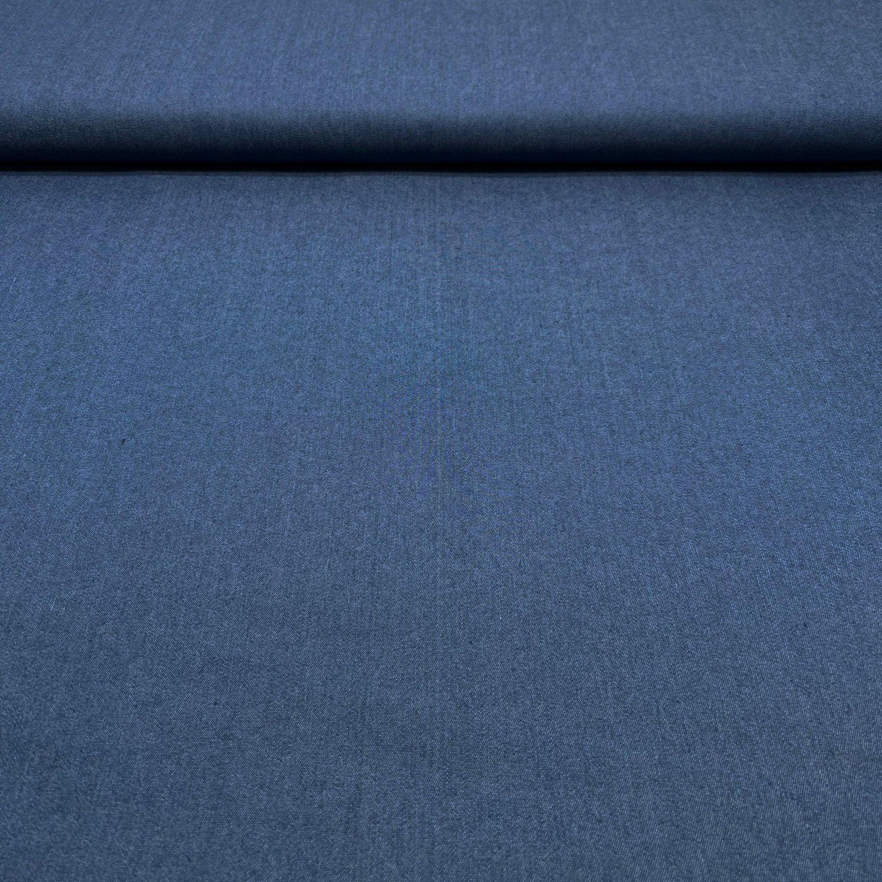 Tissu jeans fin stretch bleu foncé