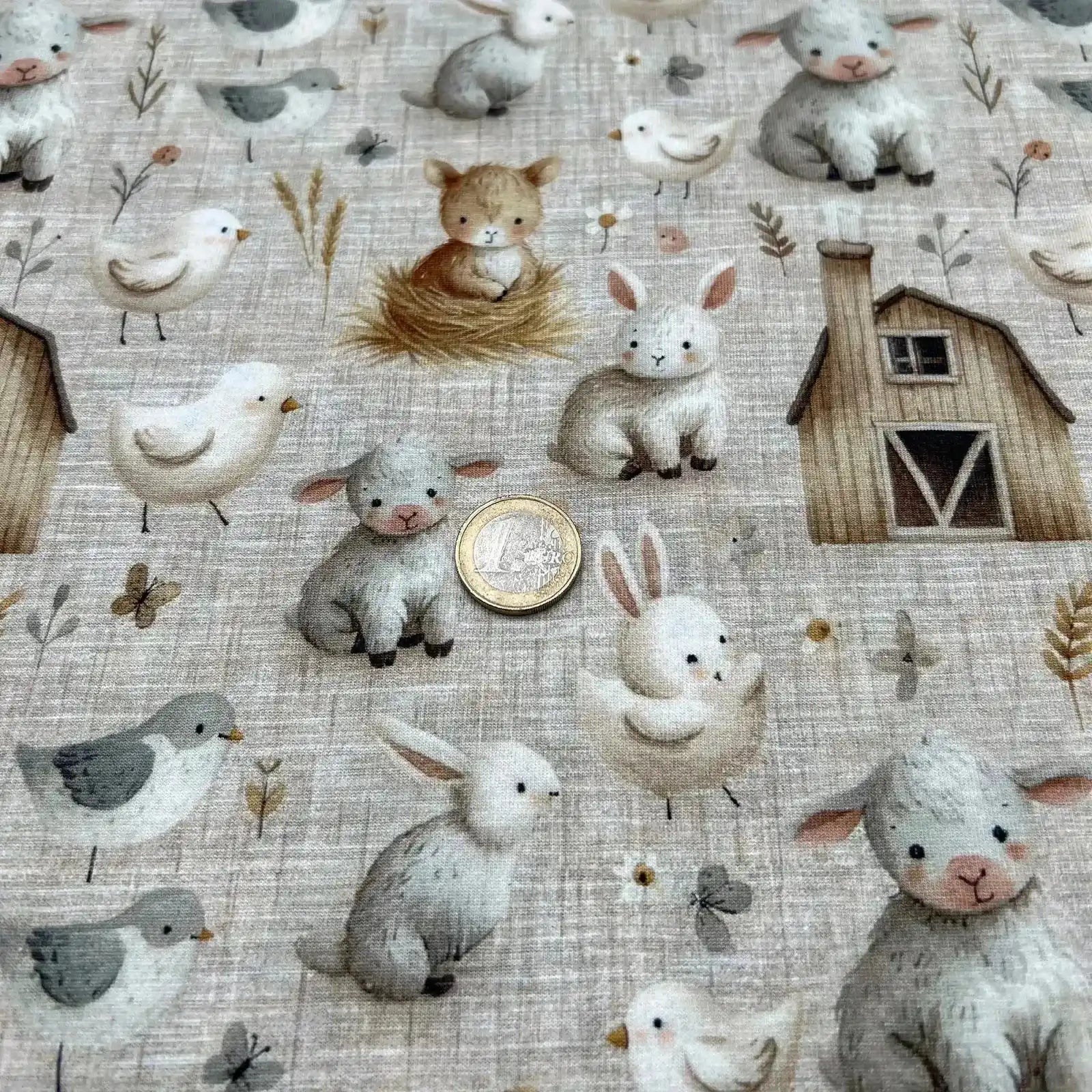 Tissu Jersey Animaux De La Ferme