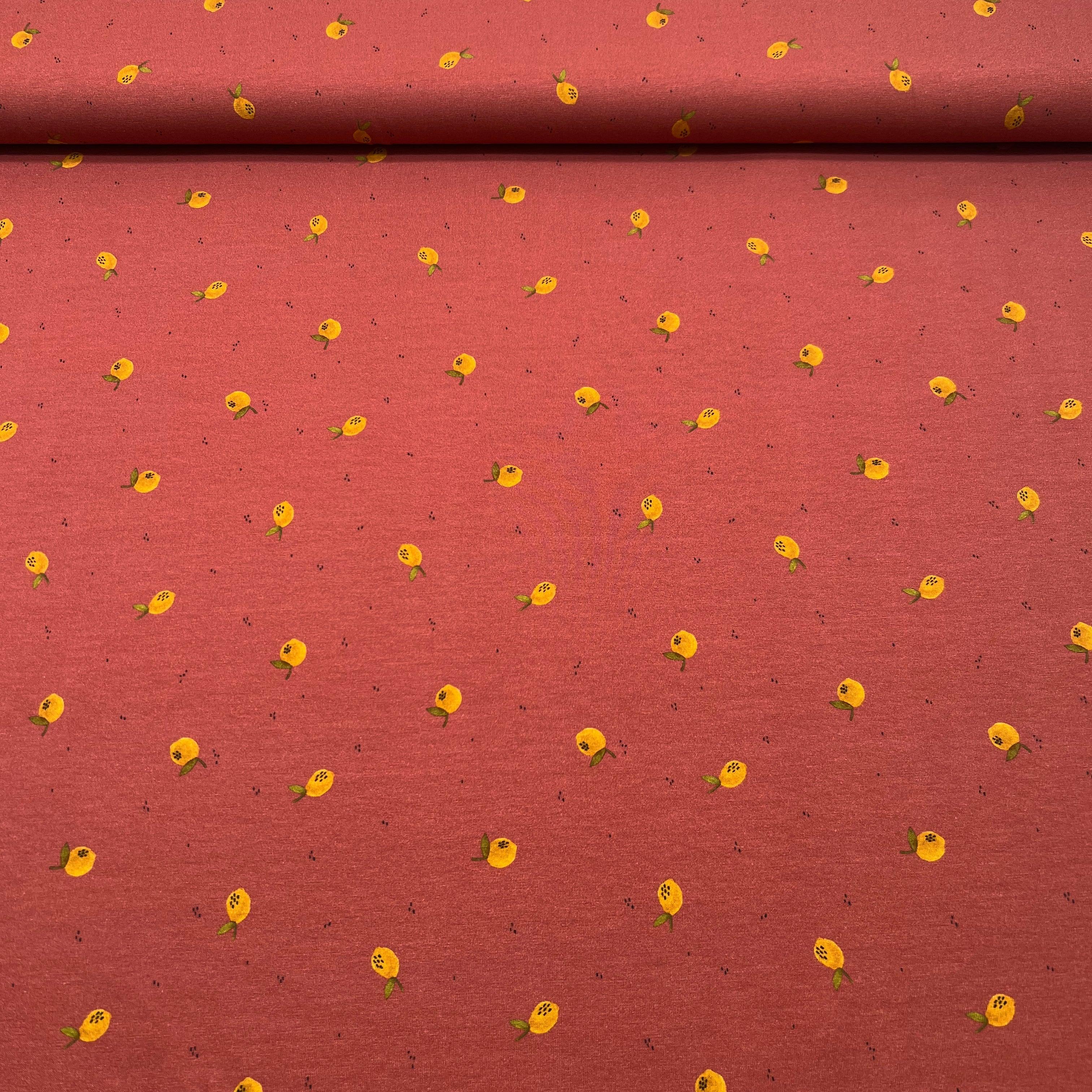 Tissu Jersey  de coton citron