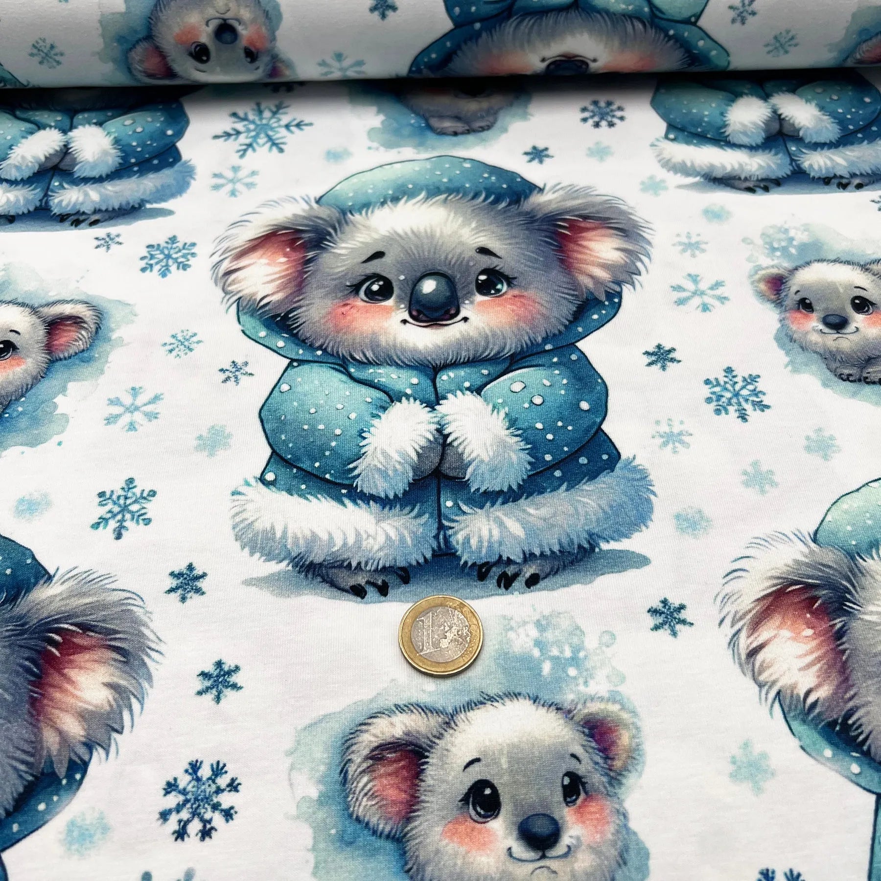 Tissu Jersey de Coton Koala Hivers