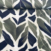 Tissu Jersey French Terry Feuilles vert et bleu