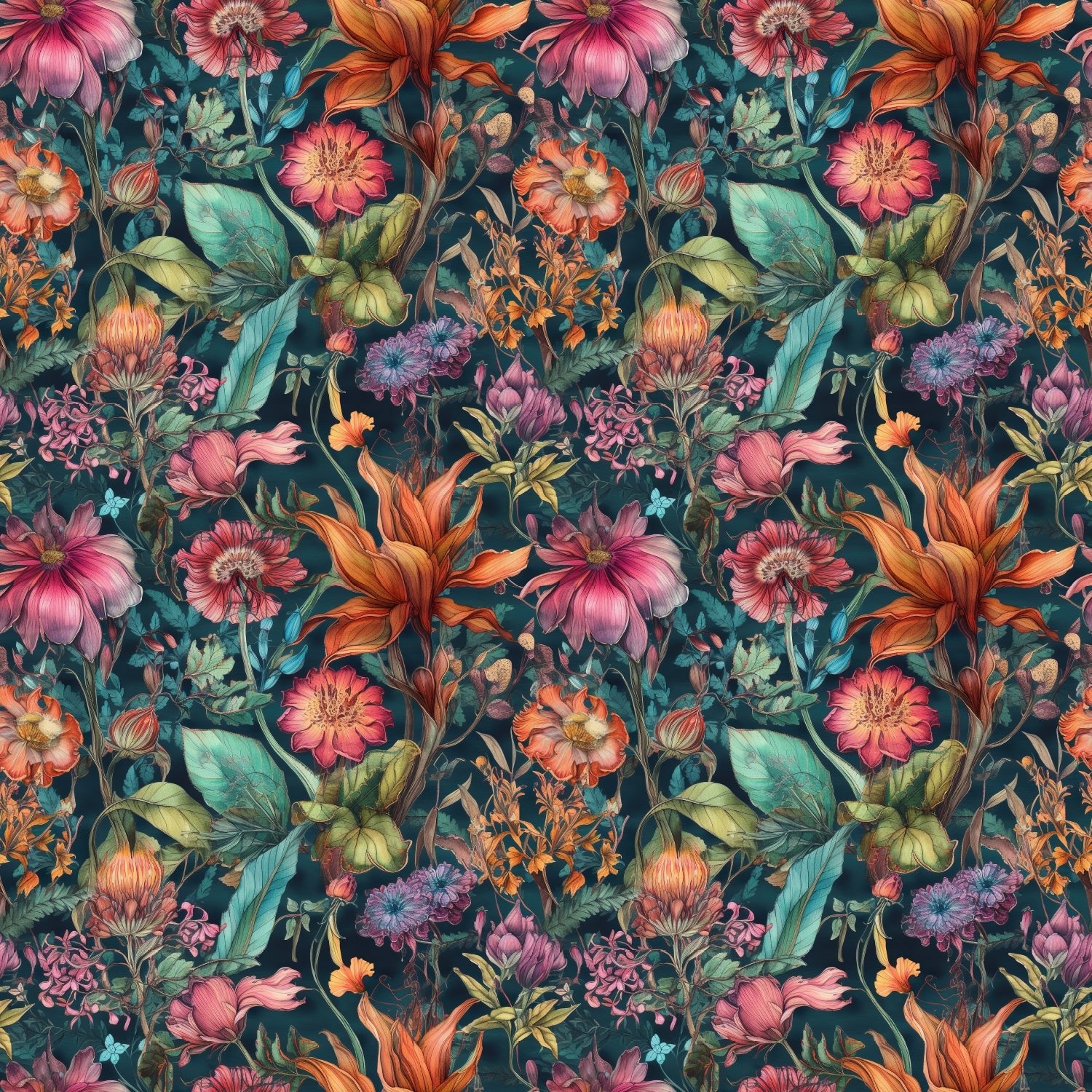 Tissu Jersey Viscose fleur sauvage