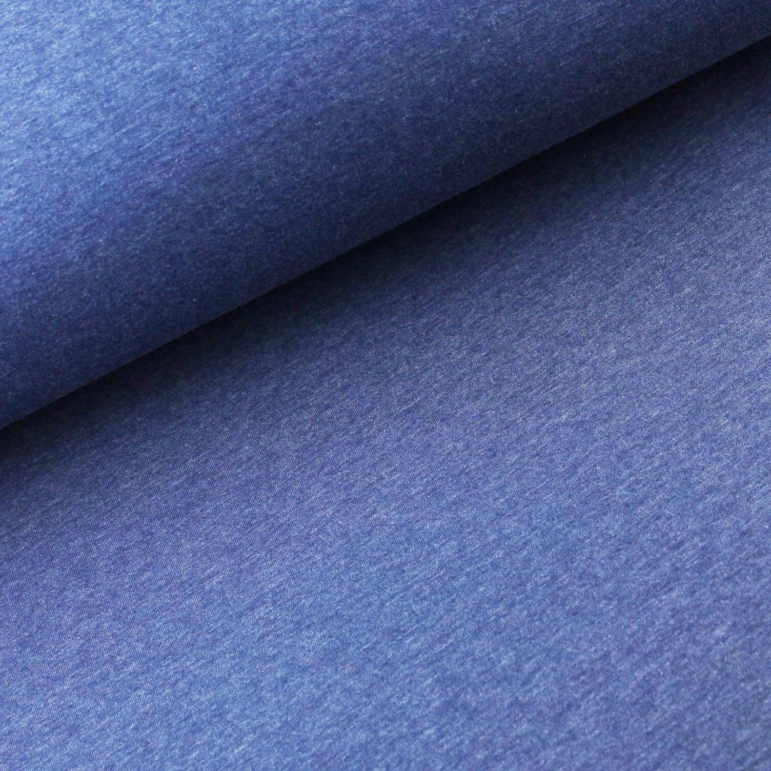 Tissu jogging bleu mélange
