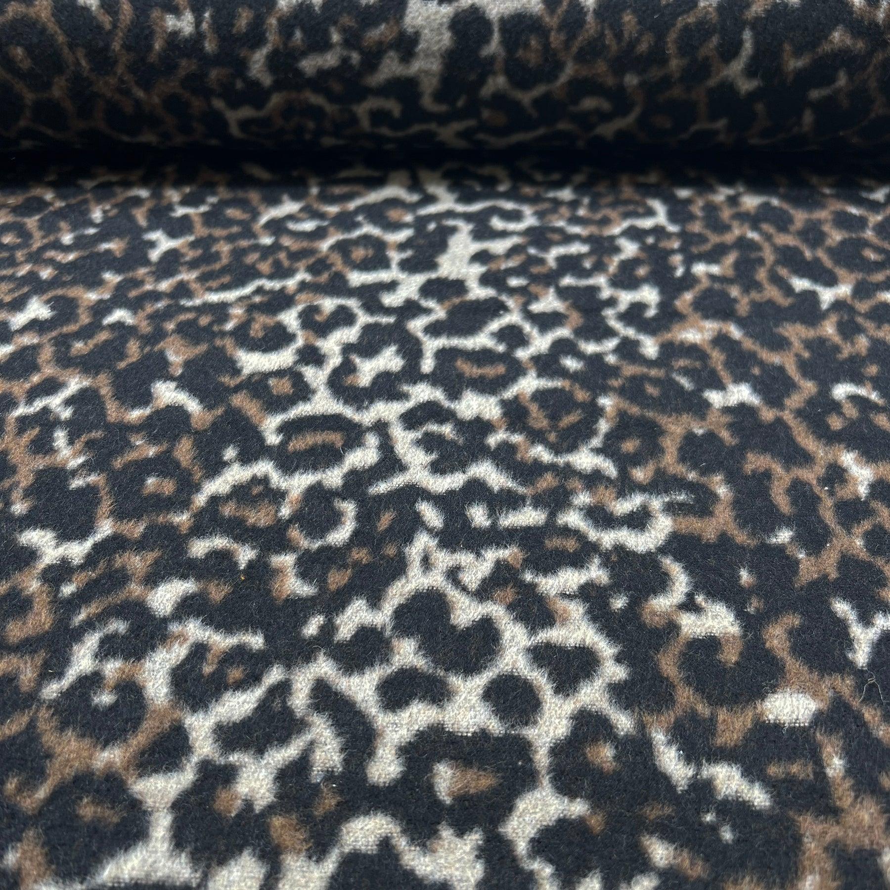 Tissu lainage leopard