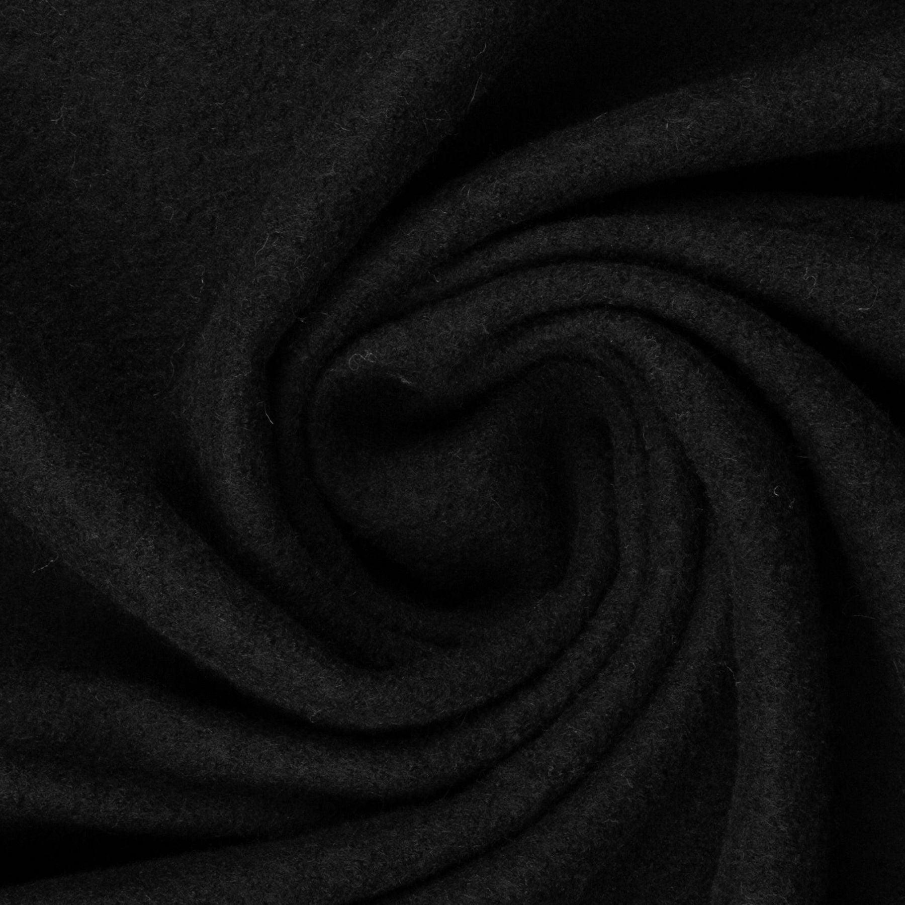 Tissu laine bouillie noir
