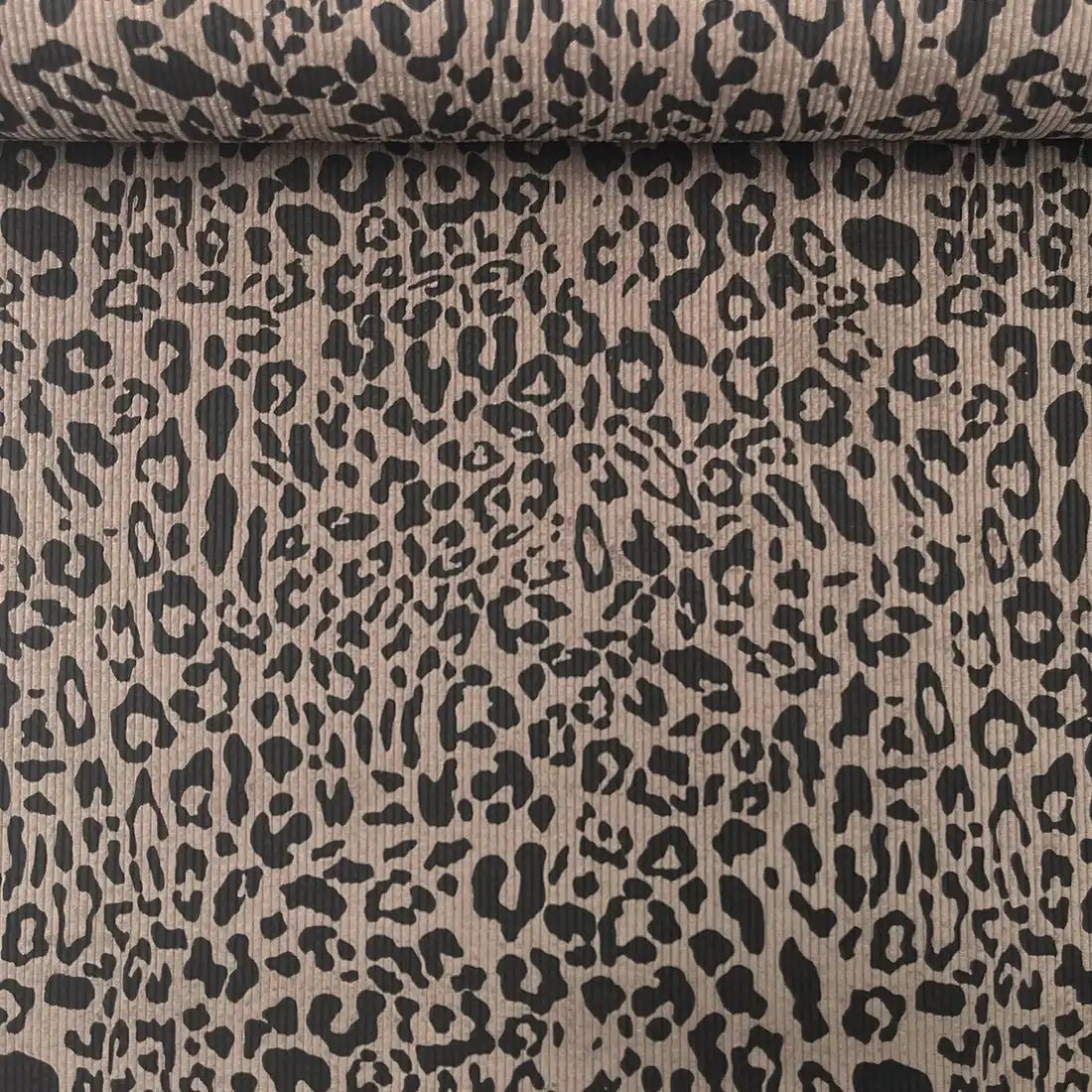 Tissu Léopard Beige en Velours