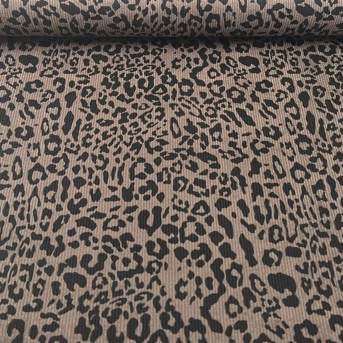 Tissu Léopard Beige en Velours