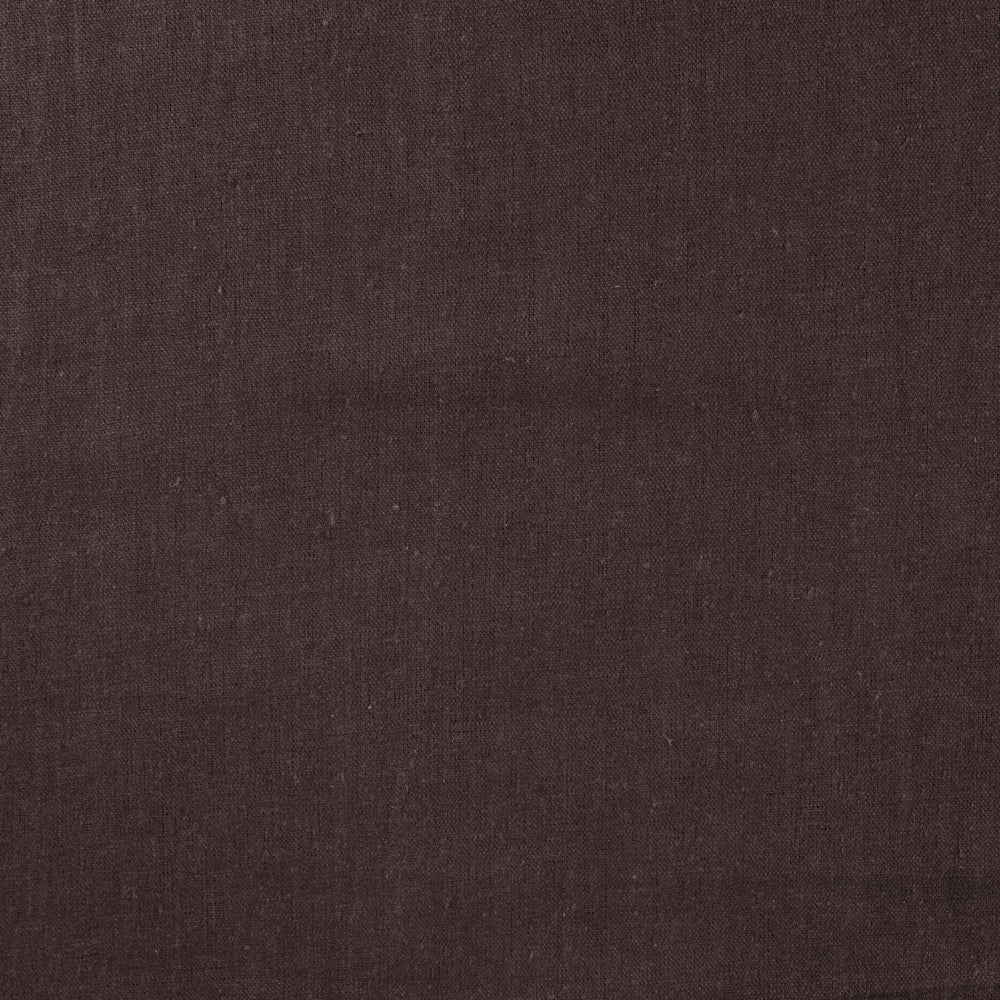 Tissu lin uni marron