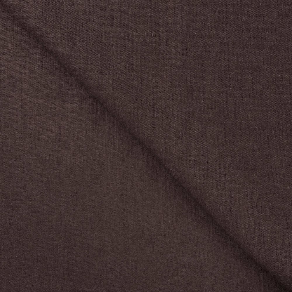 Tissu lin uni marron