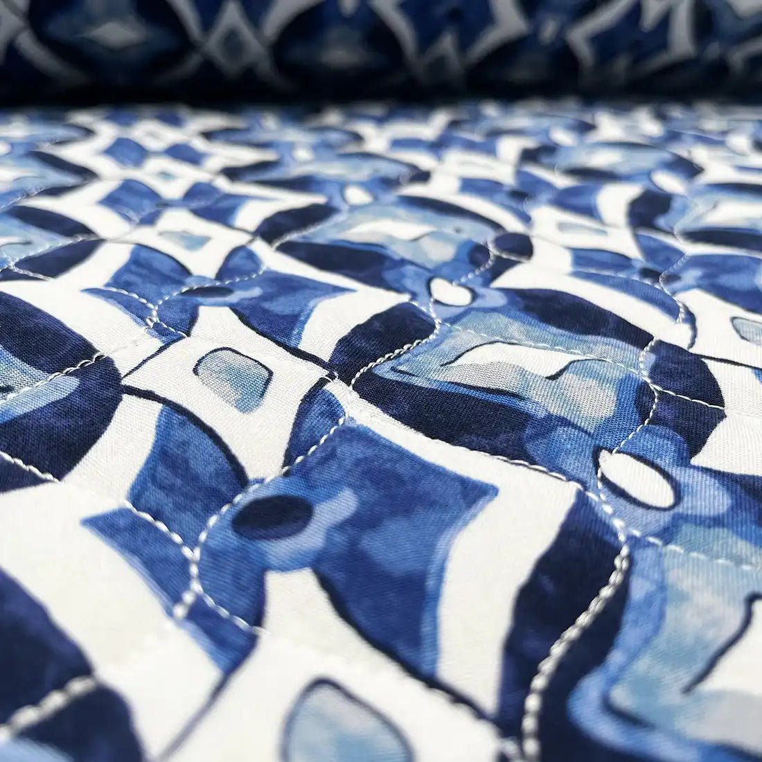 Tissu Matelassé Centorini Bleu Indigo