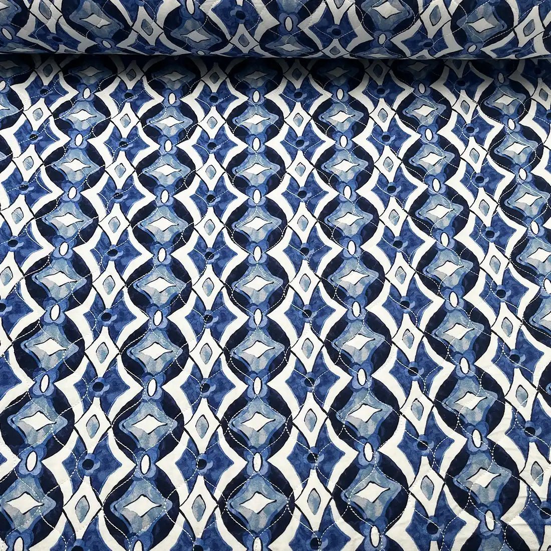 Tissu Matelassé Centorini Bleu Indigo