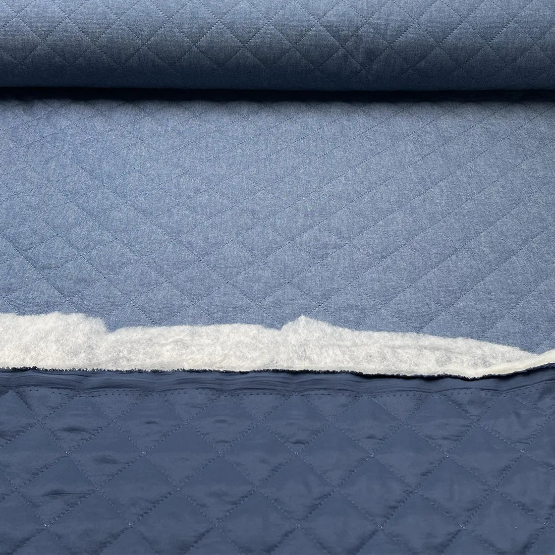 Tissu Matelassé Jean Bleu