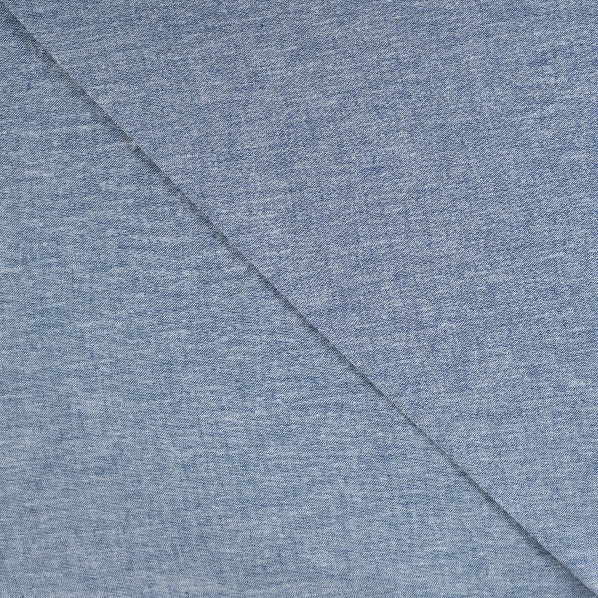 Tissu mélange lin bleu