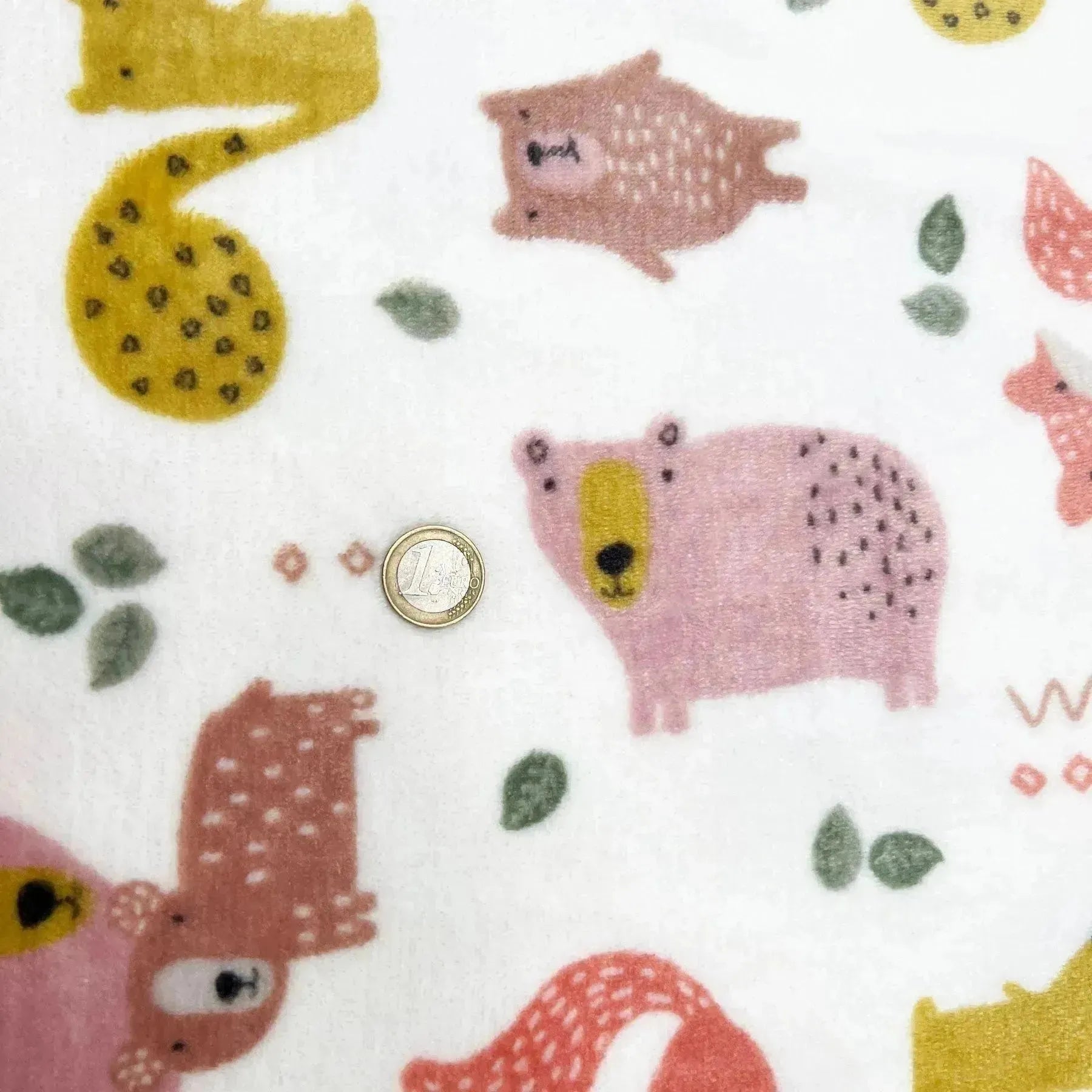 Tissu minky animaux de la forêt