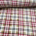 Tissu minky tartan beige