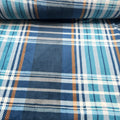 Tissu Minky Tartan Bleu