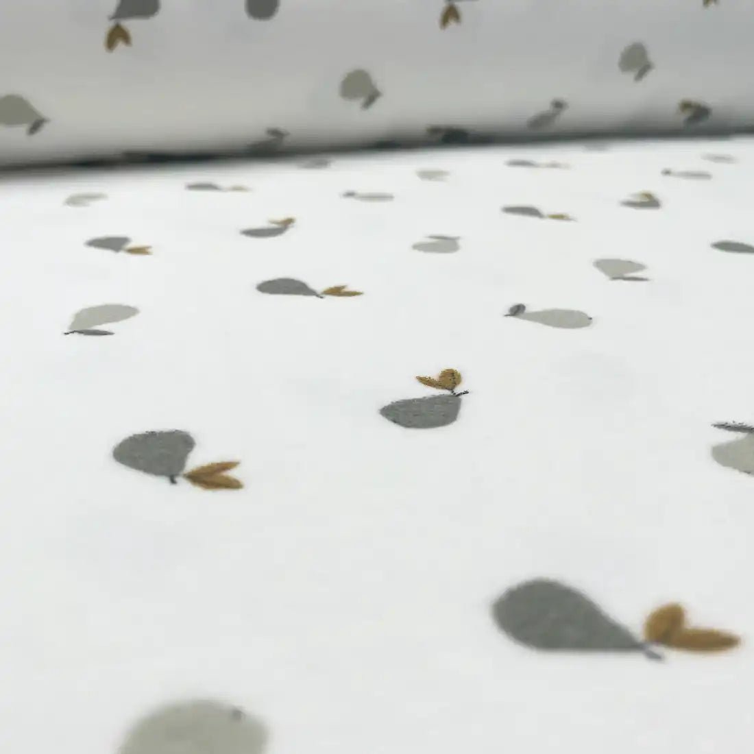 Tissu Nicky Gris à Motif de Poires