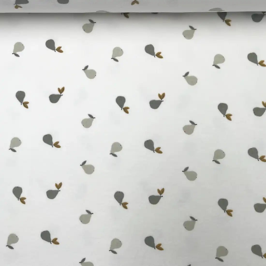 Tissu Nicky Gris à Motif de Poires