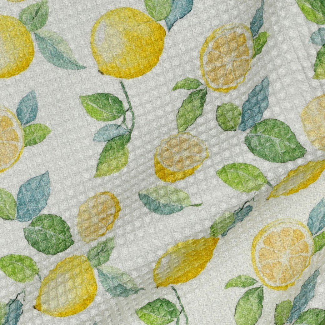 Tissu nid d'abeille citron