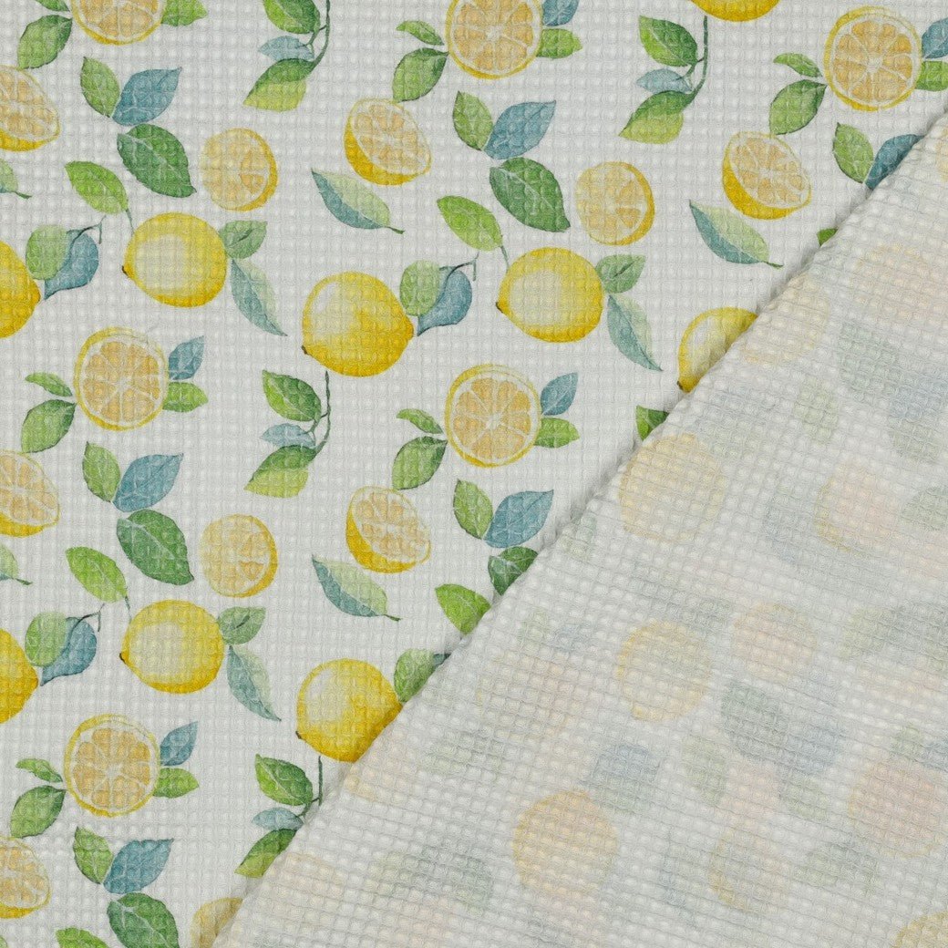 Tissu nid d'abeille citron