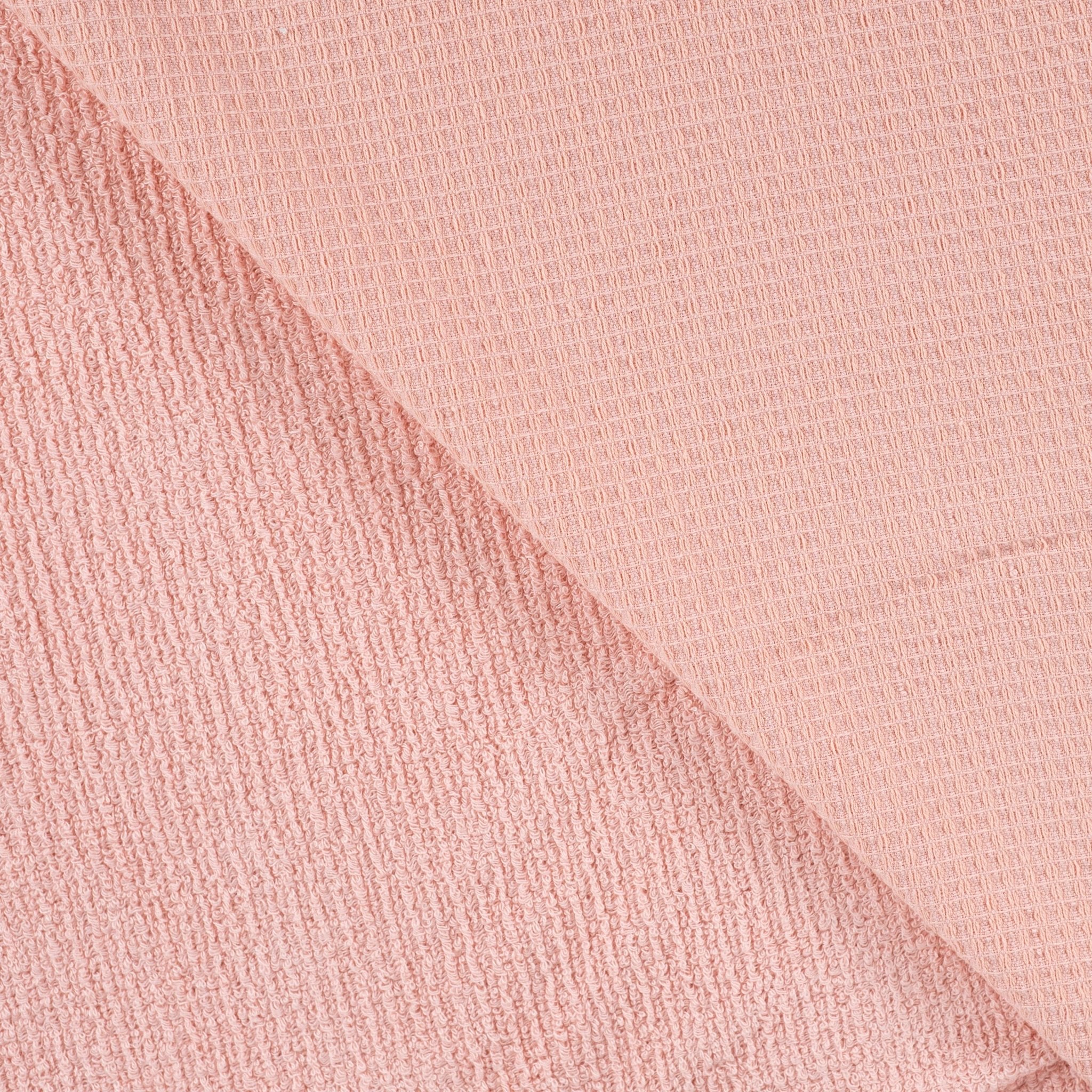 Tissu nid d'abeille doublé d'éponge rose poudré
