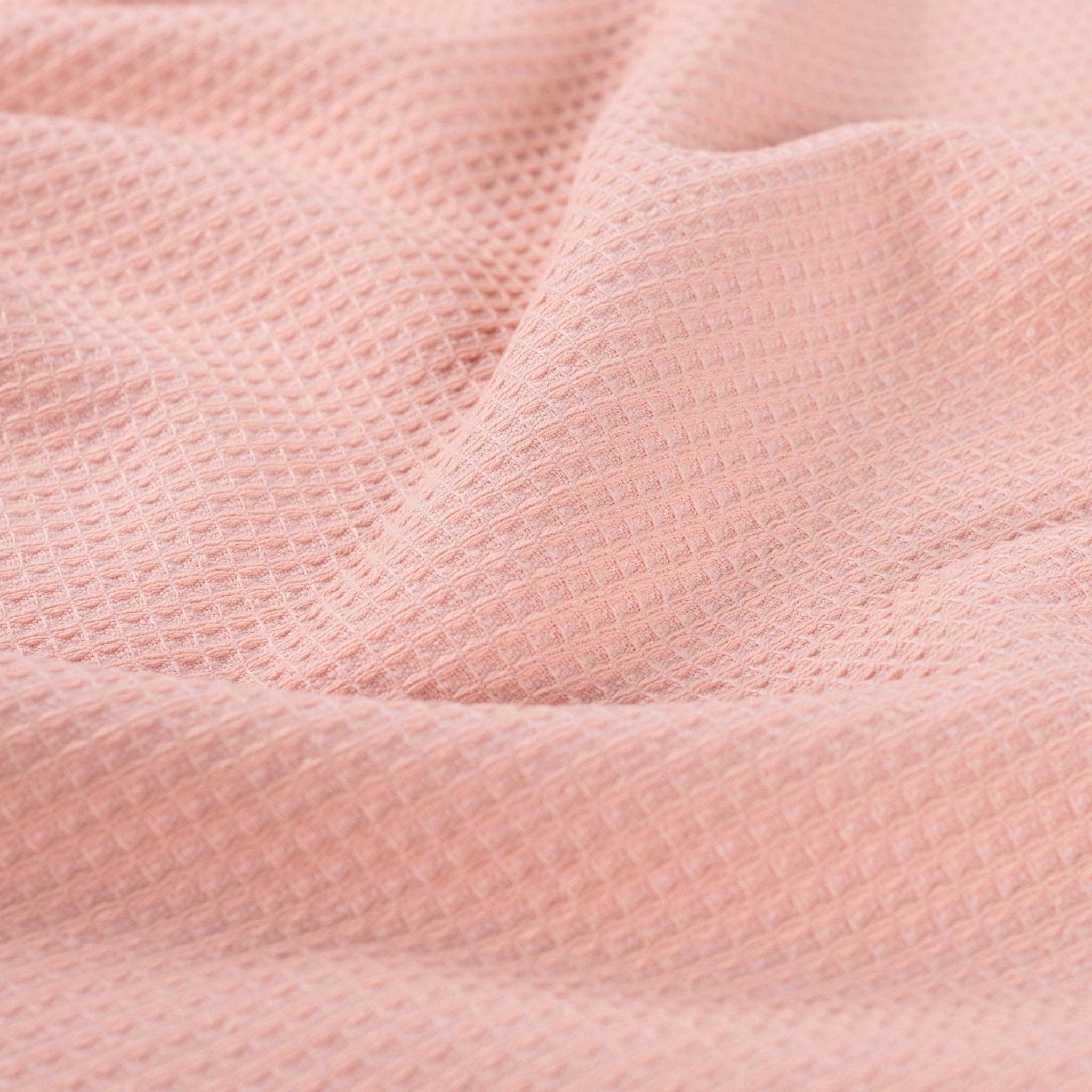 Tissu nid d'abeille doublé d'éponge rose poudré