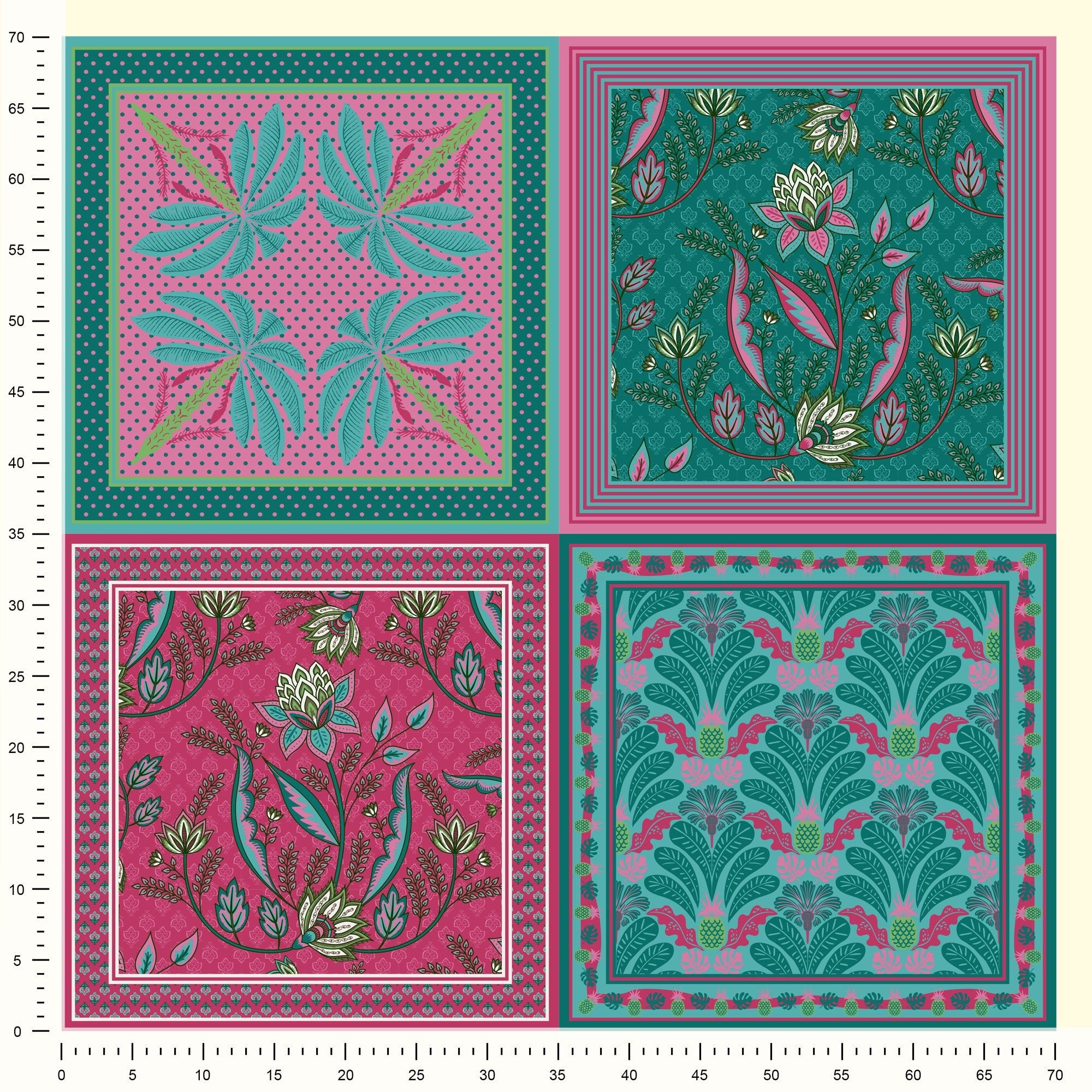 Tissu panneau fleurs d’été