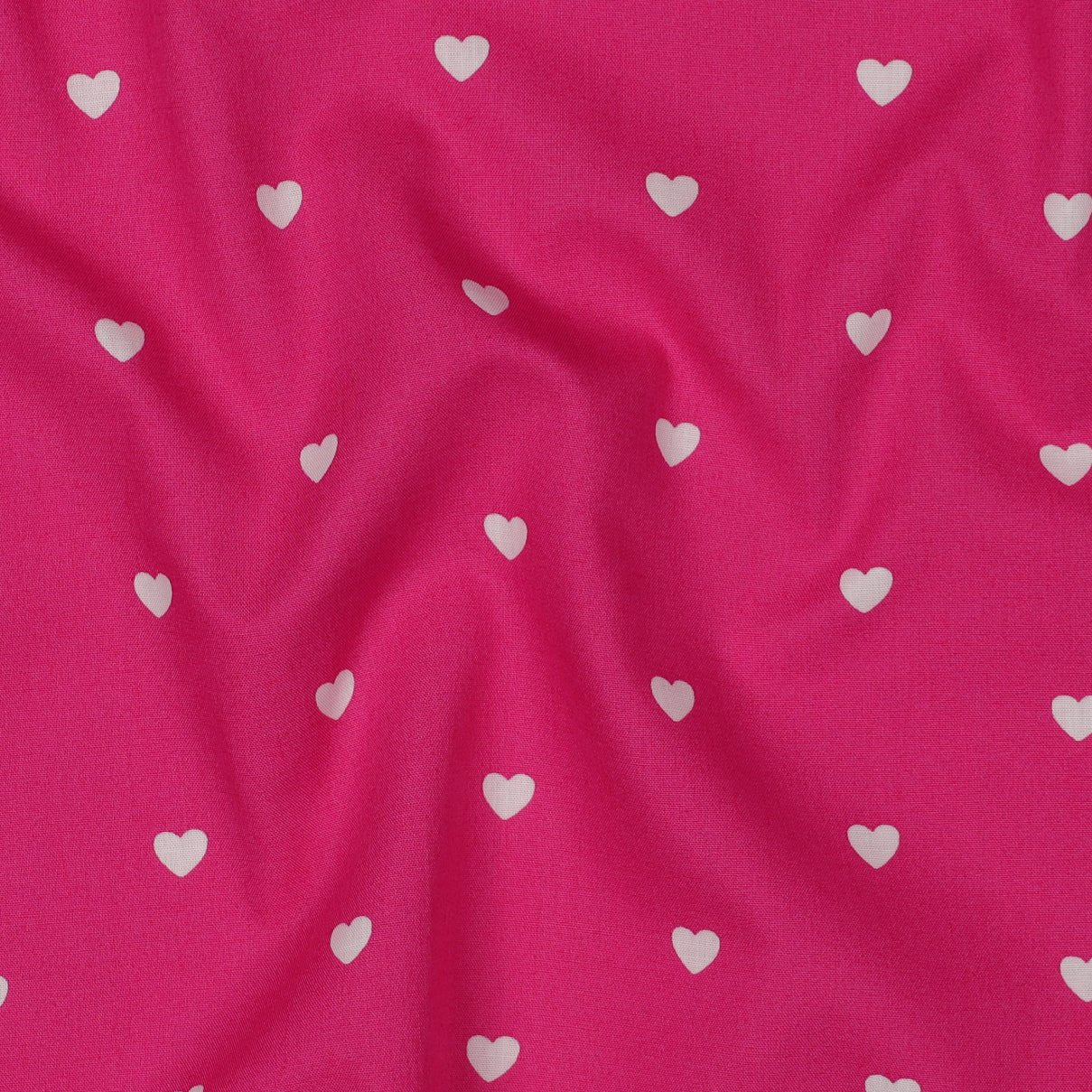 Tissu Popeline de coton à coeurs fuchsia