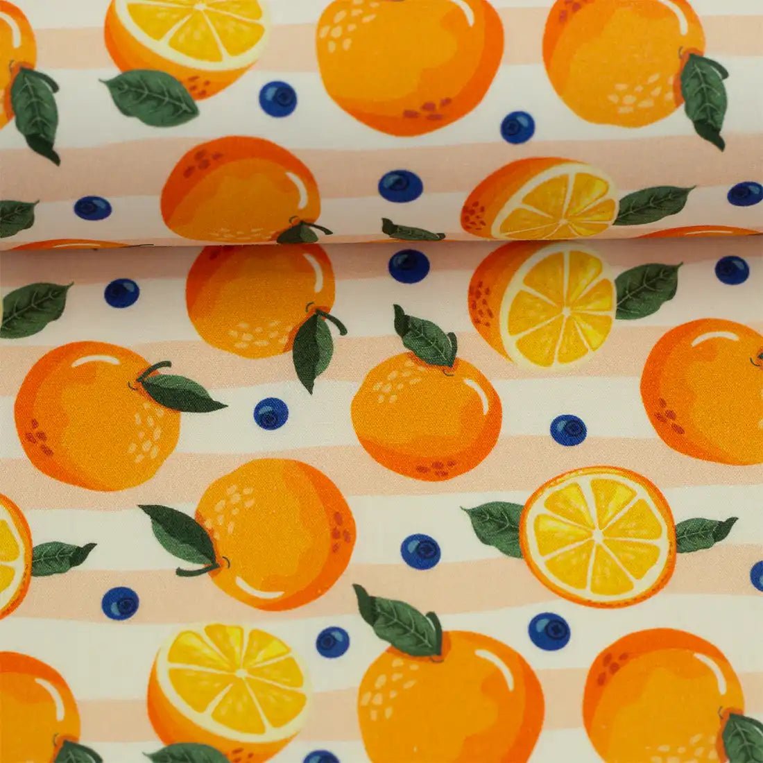 Tissu Popeline de Coton Agrumes & Myrtilles
