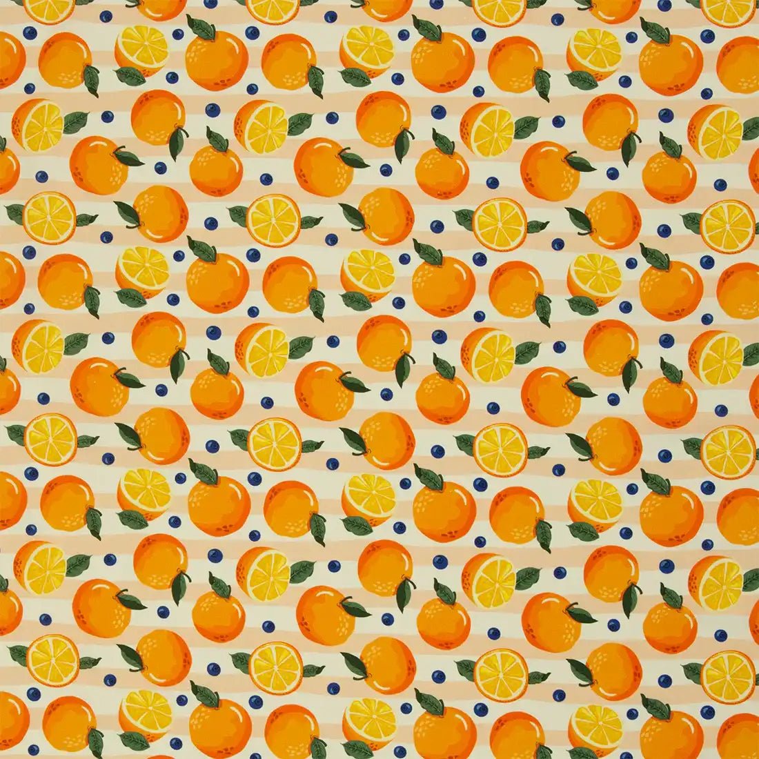 Tissu Popeline de Coton Agrumes & Myrtilles