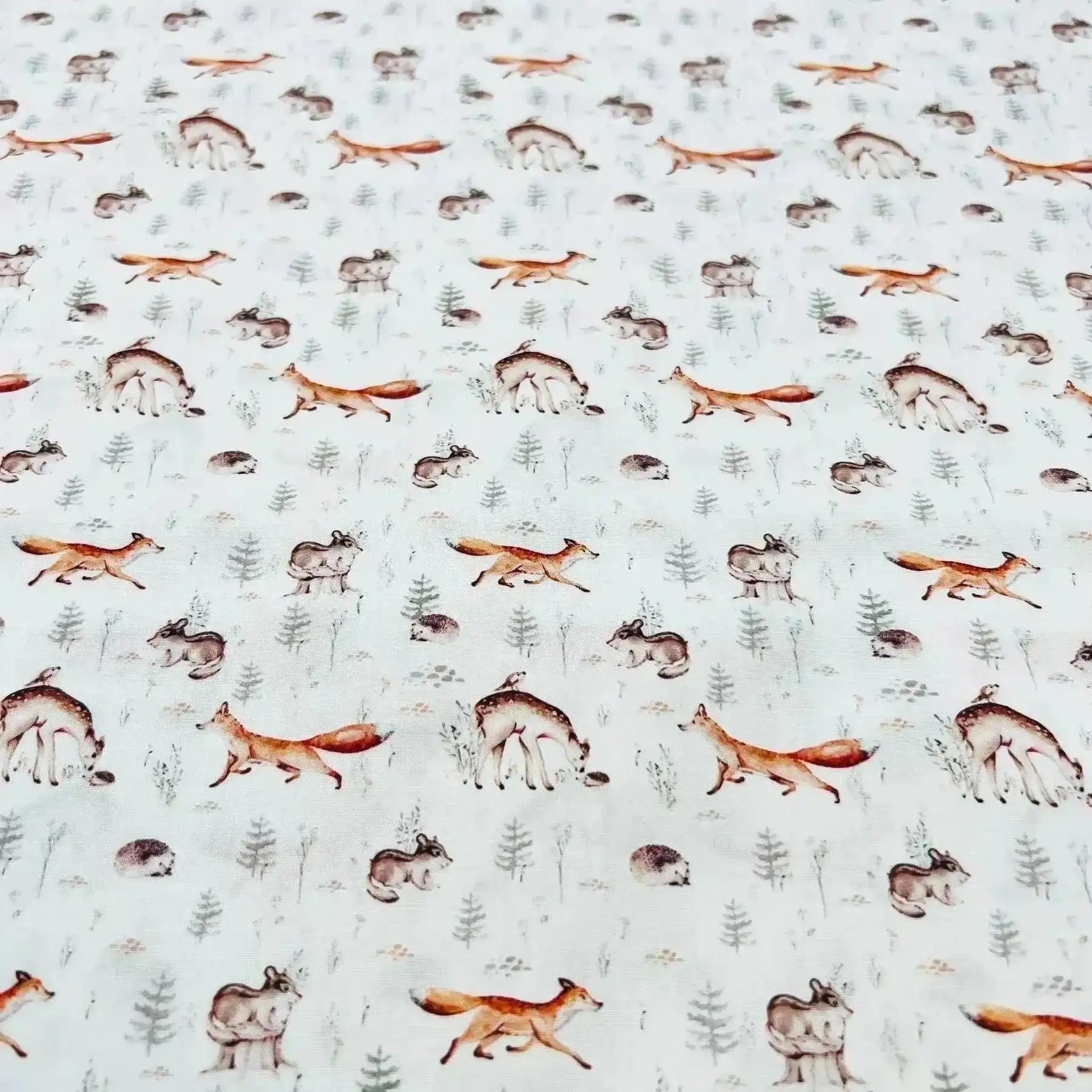 Tissu Popeline de coton animaux de la forêt