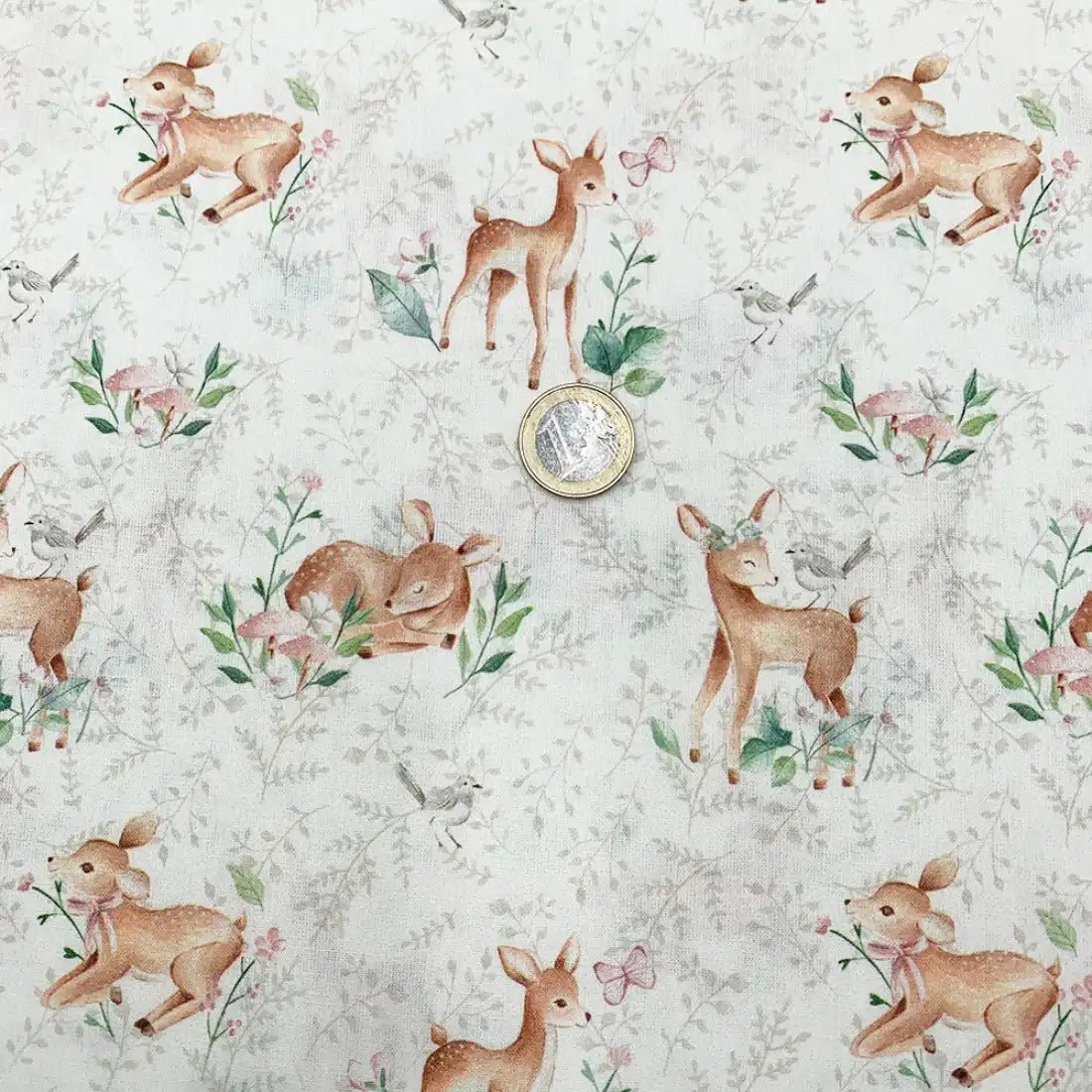 Tissu Popeline de Coton Bambi & Nature